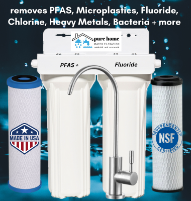 PureHome  Max PFAS  Fluoride Plus Under Sink  2 stage Water Filter System with PFAS and Fluoride Filters