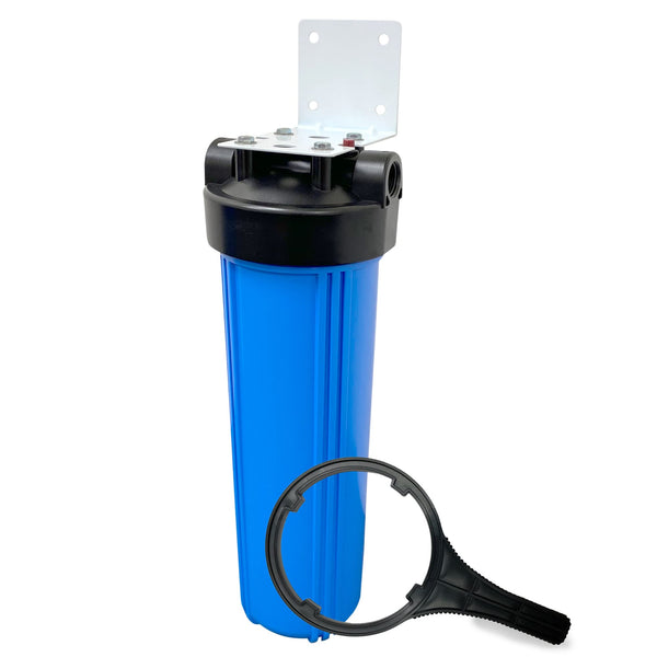 20" x 4.5" Single Big Blue Whole House Water Filter System inc. Stainless Steel Bracket and Spanner